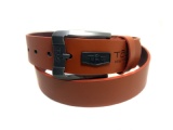 New products 2019 innovative western style smooth buckle belt in black matter PU leatherette